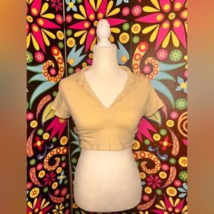 Collard Pastel yellow crop top